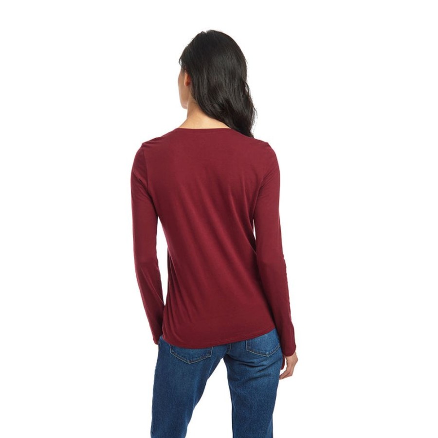 Women Mott & Bow Tees | Long Sleeve V-Neck Tee Marcy