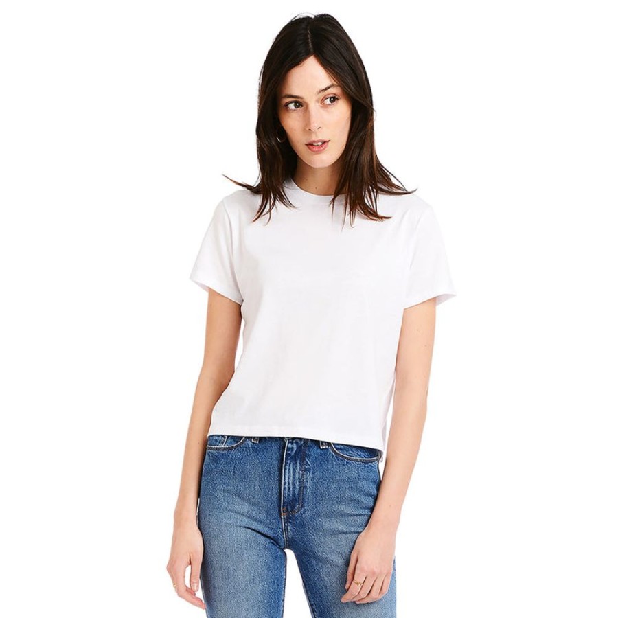 Women Mott & Bow Tees | Boxy Semi-Crop Noble Tee