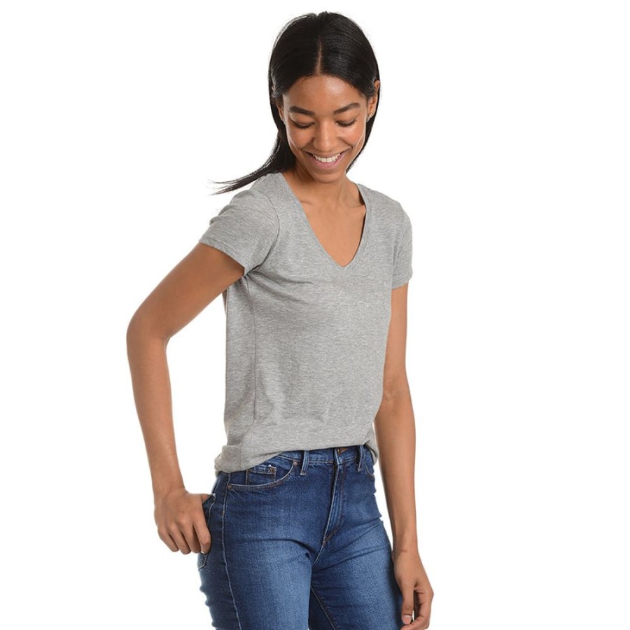 Women Mott & Bow Tees | Fitted V-Neck Marcy Tee