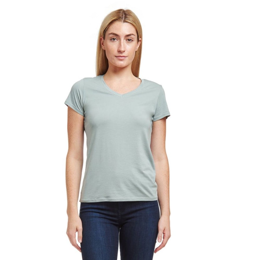 Women Mott & Bow Tees | Fitted V-Neck Marcy Tee