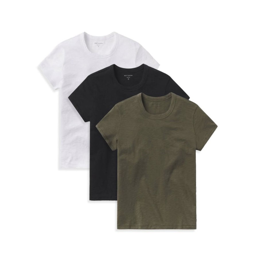 Women Mott & Bow Tees | Classic Crew Slub 3-Pack