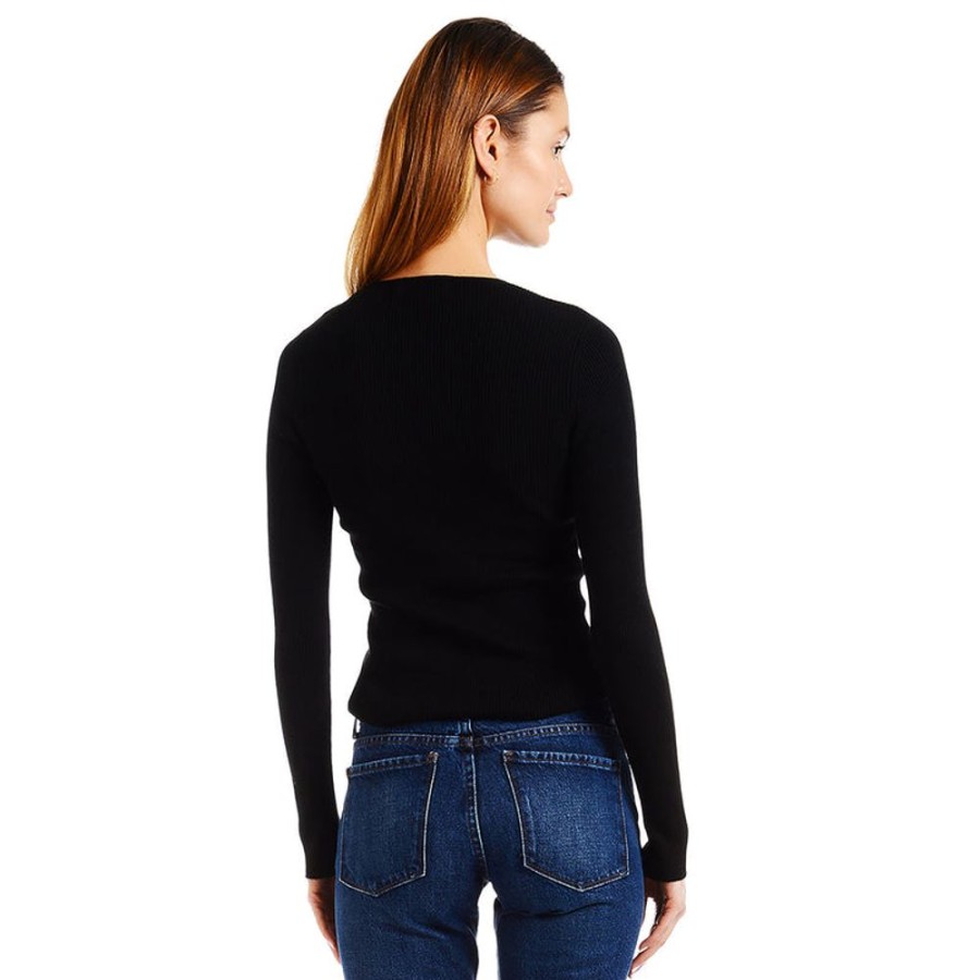 Women Mott & Bow Sweaters | Light Ribbed Cotton/Cashmere Crew Emma Sweater