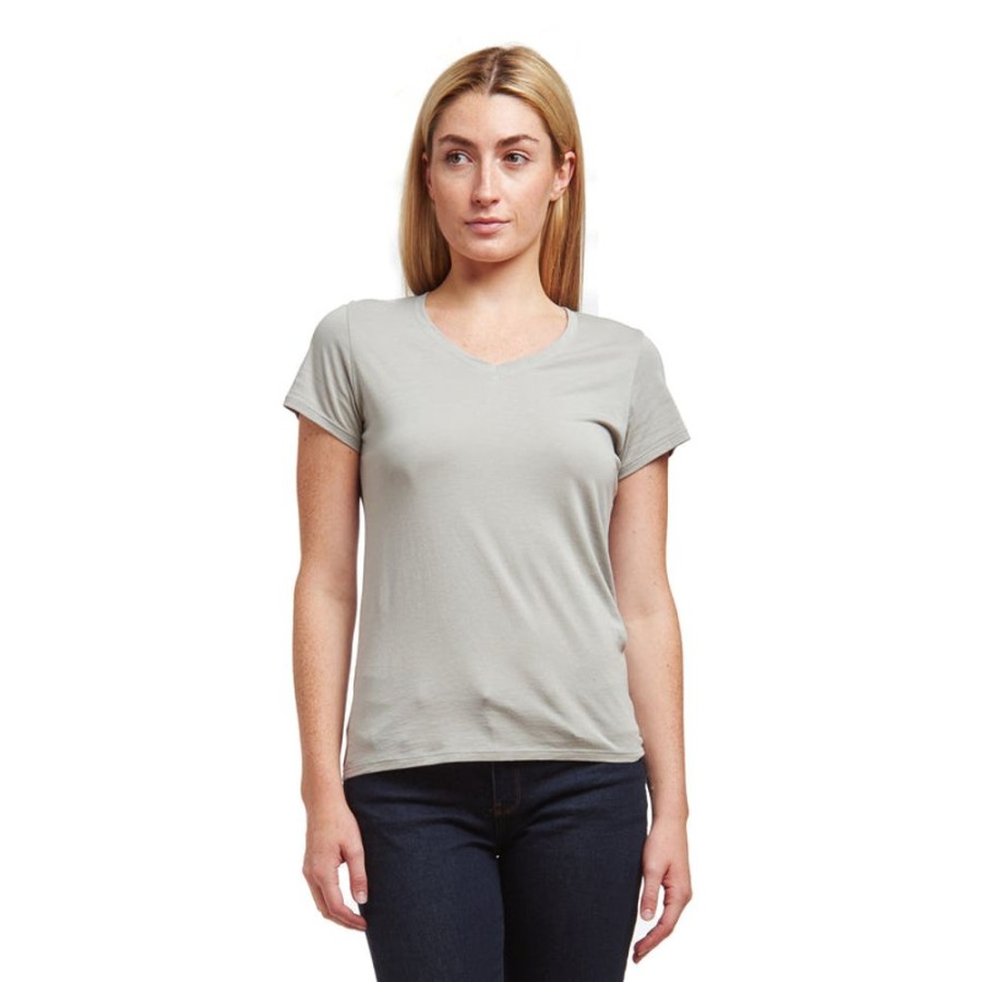 Women Mott & Bow Tees | Fitted V-Neck Marcy Tee