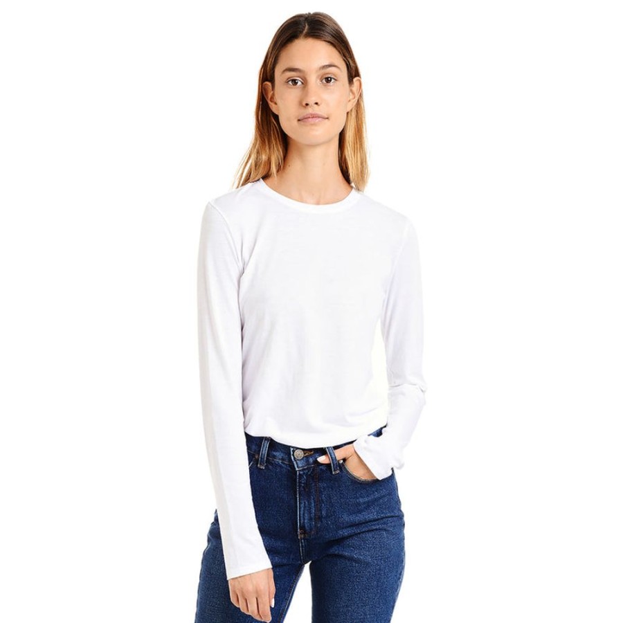 Women Mott & Bow Tees | Long Sleeve Crew Tee Marcy