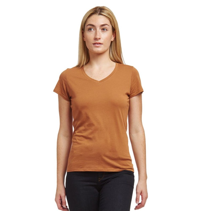 Women Mott & Bow Tees | Fitted V-Neck Marcy Tee