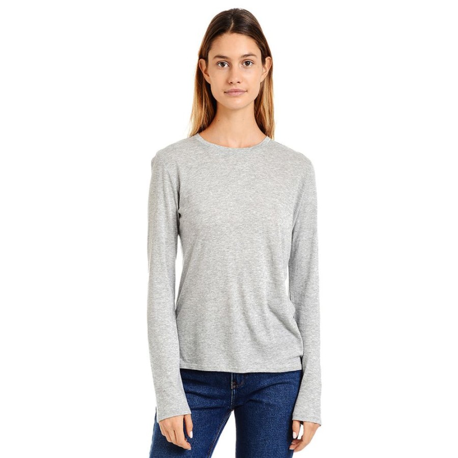 Women Mott & Bow Tees | Long Sleeve Crew Tee Marcy