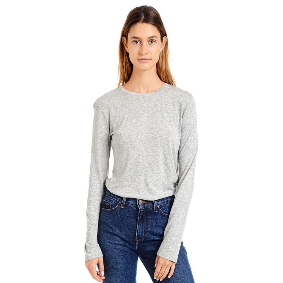 Women Mott & Bow Tees | Long Sleeve Crew Tee Marcy