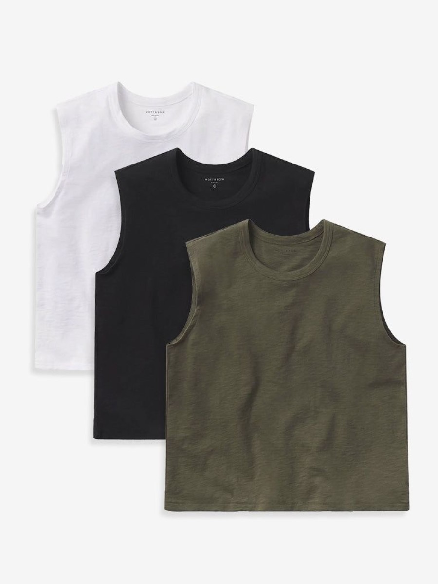 Women Mott & Bow Tees | Relaxed Slub Tank 3-Pack