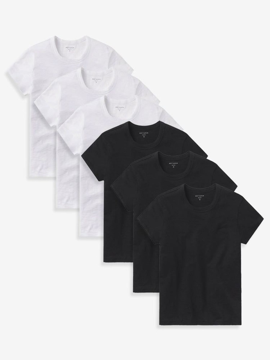 Women Mott & Bow Tees | Classic Crew Slub 6-Pack