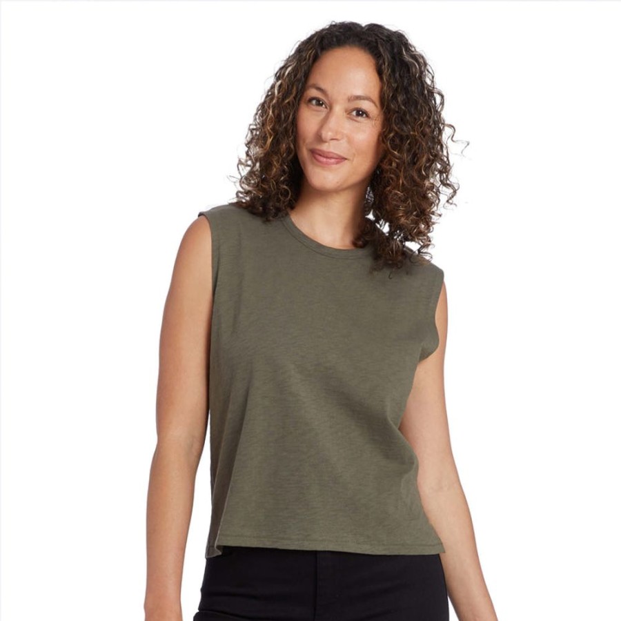 Women Mott & Bow Tees | Relaxed Slub Tank Tee