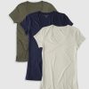 Women Mott & Bow Tees | Fitted V-Neck Marcy 3-Pack