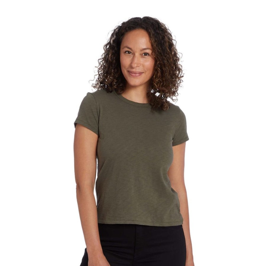 Women Mott & Bow Tees | Classic Crew Slub Tee