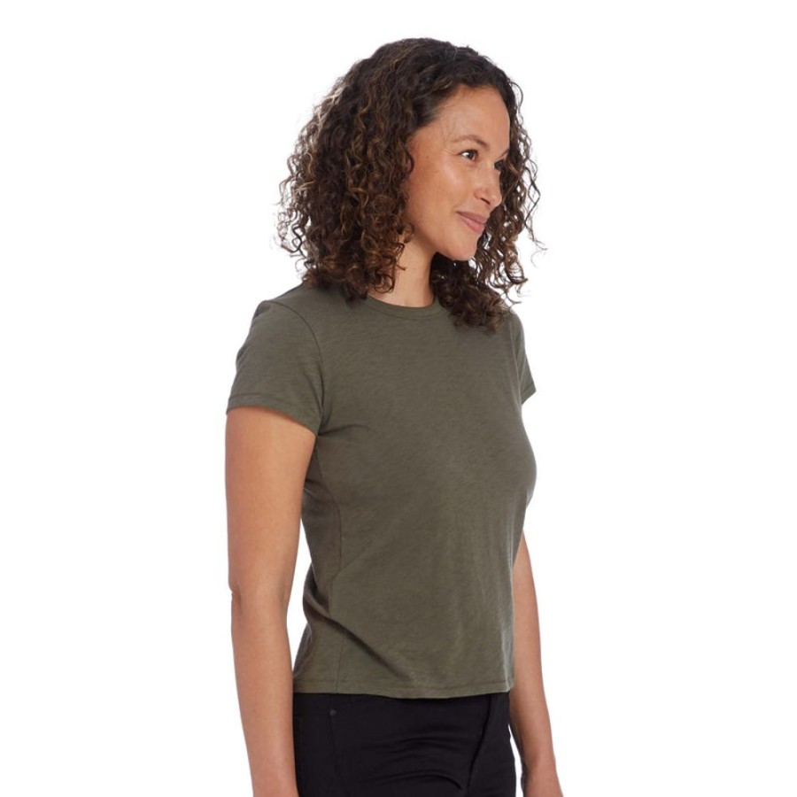 Women Mott & Bow Tees | Classic Crew Slub Tee