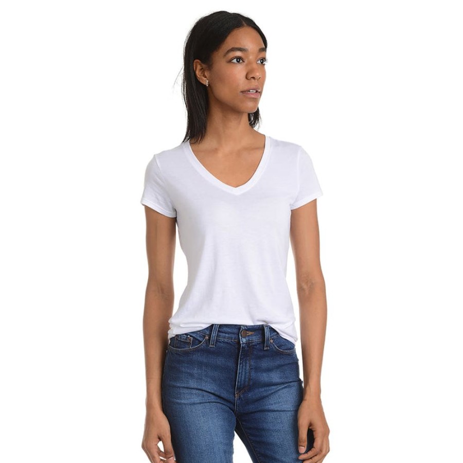 Women Mott & Bow Tees | Fitted V-Neck Marcy Tee