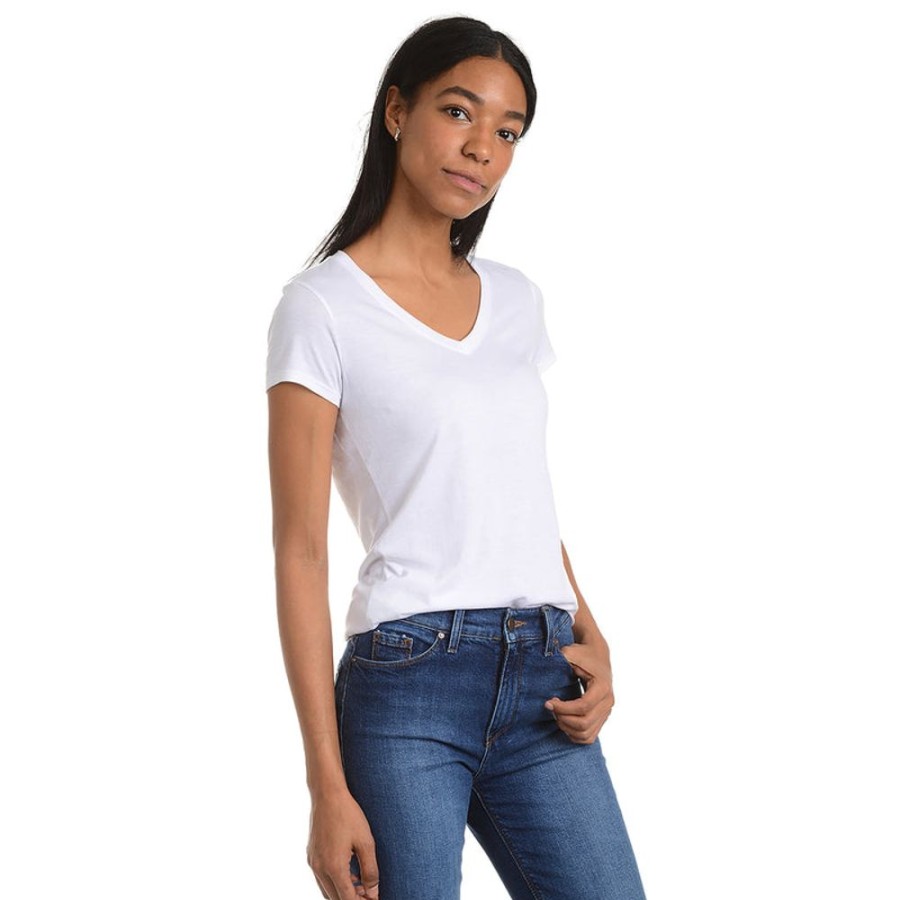 Women Mott & Bow Tees | Fitted V-Neck Marcy Tee