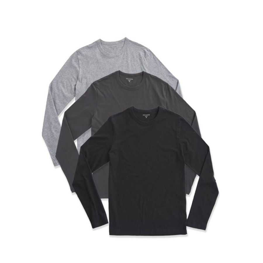 Men Mott & Bow Tees | Long Sleeve Crew Tee Driggs 3-Pack