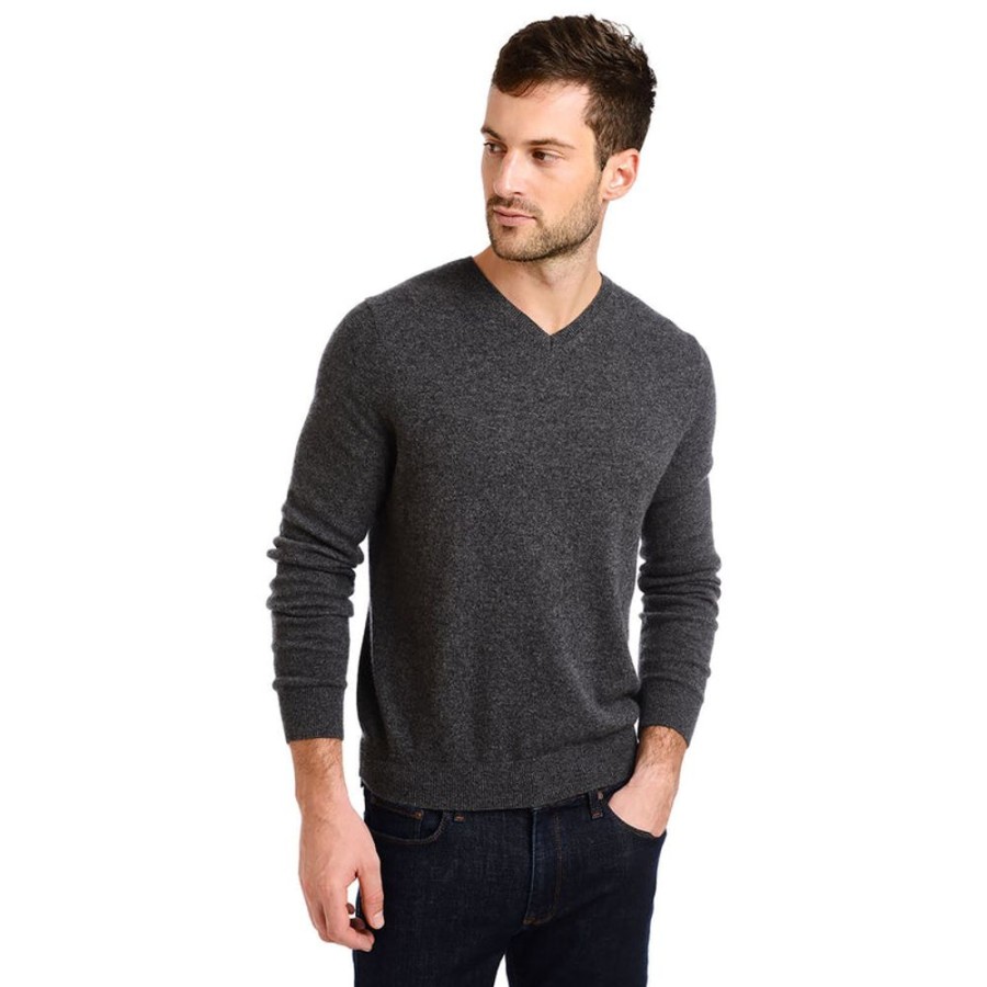 Men Mott & Bow Sweaters | Classic Cashmere V-Neck Bergen Sweater