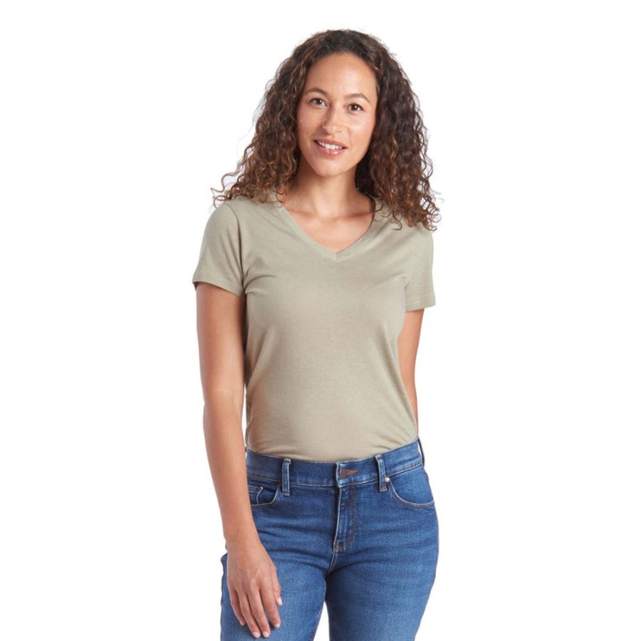 Women Mott & Bow Tees | Fitted V-Neck Marcy Tee